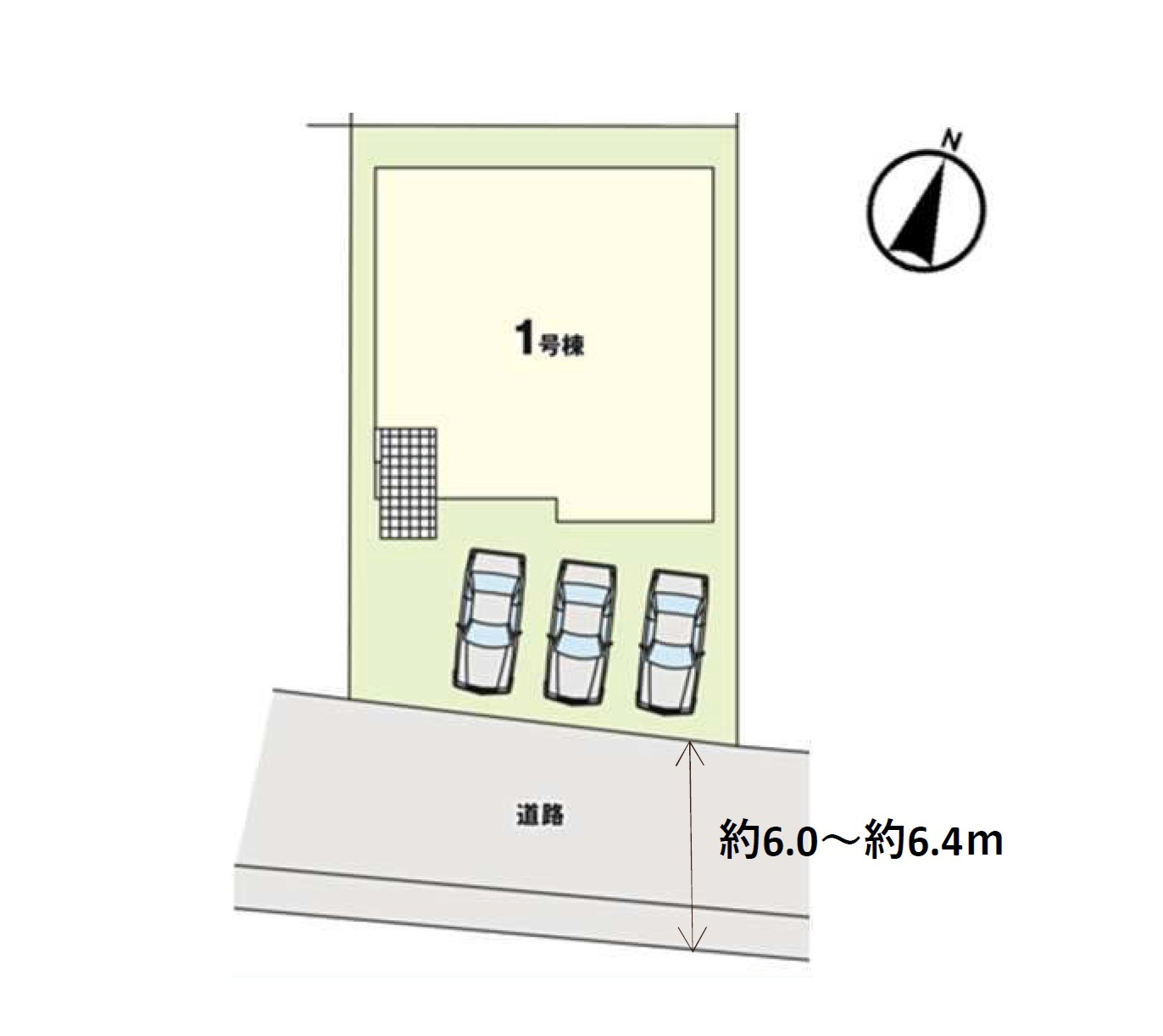 糟屋郡宇美町宇美東3丁目第2-1棟（1号棟）の区画図|配置図（1号棟）