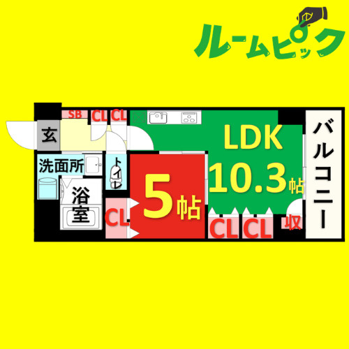 プレステージ新栄　名古屋市賃貸　仲介手数料無料の間取り