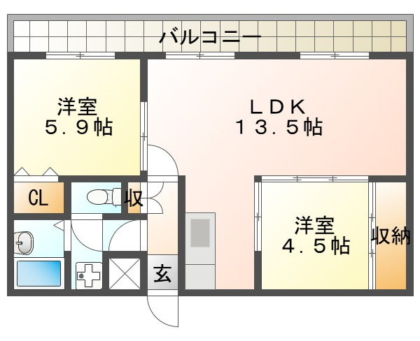 大町マンションの間取り