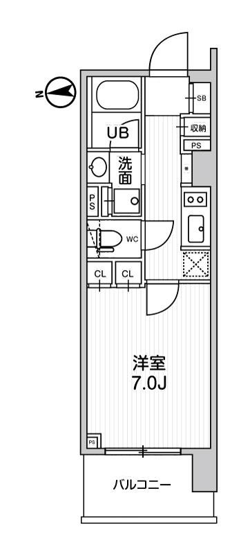 シーズンフラッツ蔵前の間取り