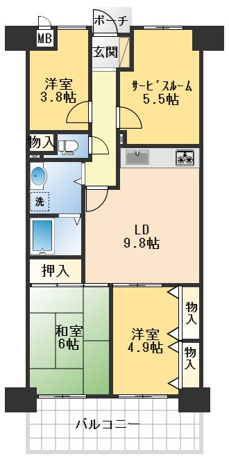 藤和ライブタウン東豊中の間取り