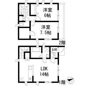 【間取り】 | 西久保３丁目貸家