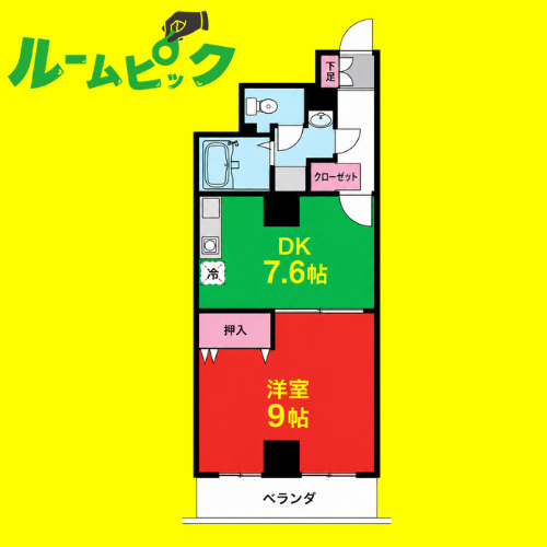 レジデンスカープ今池　名古屋市賃貸　仲介手数料無料の間取り