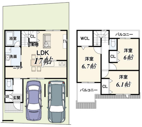 【間取り】 | K41366-1号地衣笠