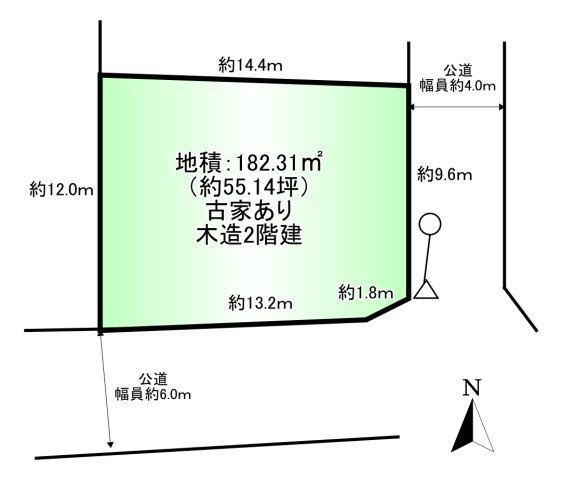 大和高田市大字根成柿の土地図|土地面積：182.31㎡