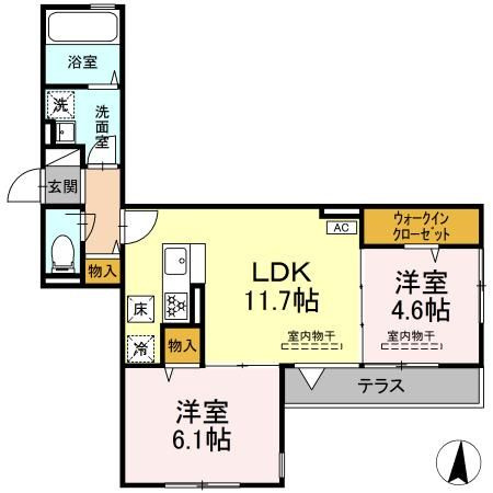 【間取り】 | ヴィレッヂ大和東第二