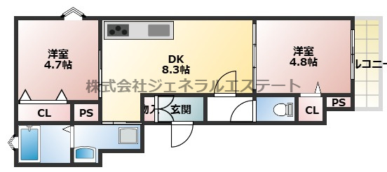 クリエオーレ郡津Ⅰの間取り