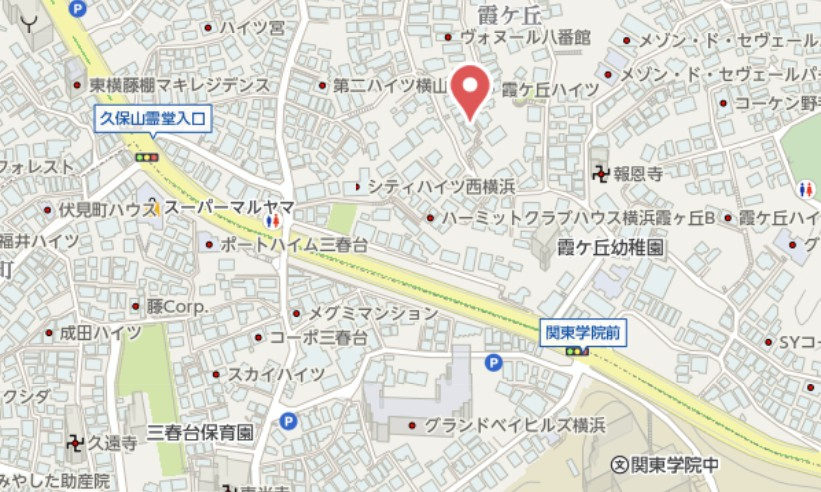 横浜市西区霞ケ丘　建築条件なし土地の地図
