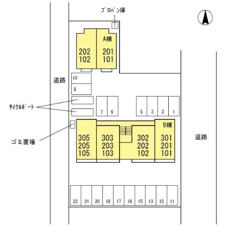 ヴェルドミール B棟の区画図