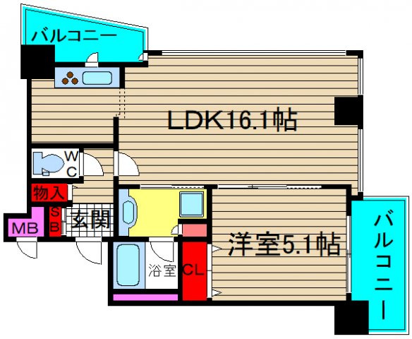 ベルファース大阪新町の間取り