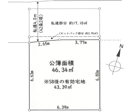 文京区本郷二丁目売地の土地図