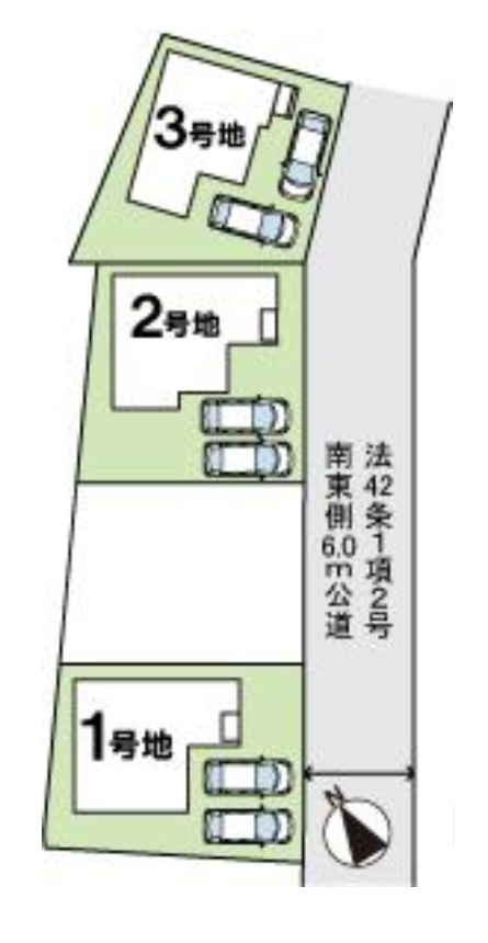 姫路市第9下手野（全3棟）3号棟の区画図|3号棟です。