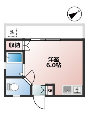 ミワハイツ　駅近1分　礼金0　バストイレ別　の間取り