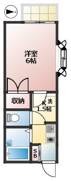 ドミール平町　駅近　ペット相談　角部屋の間取り
