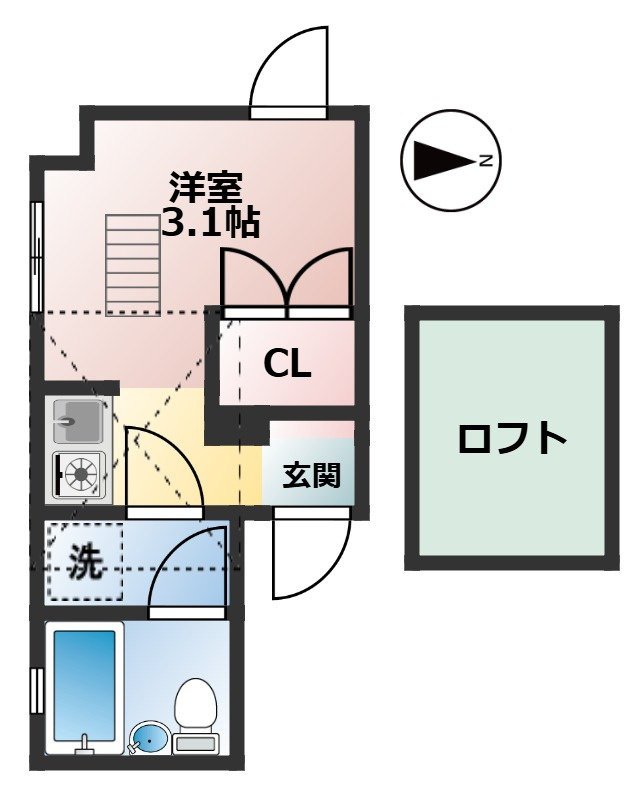 ヒューゲルハイム三軒茶屋　駅近　築浅　角部屋の間取り
