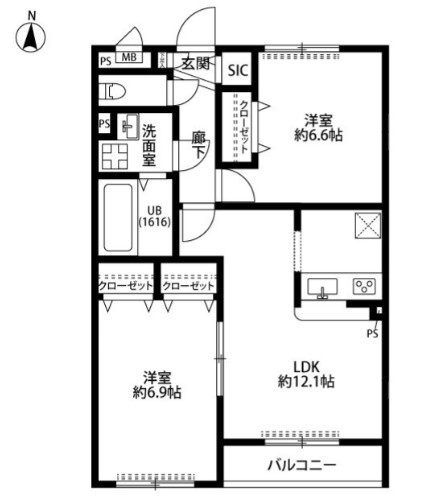 アムール　サンドエルⅢの間取り