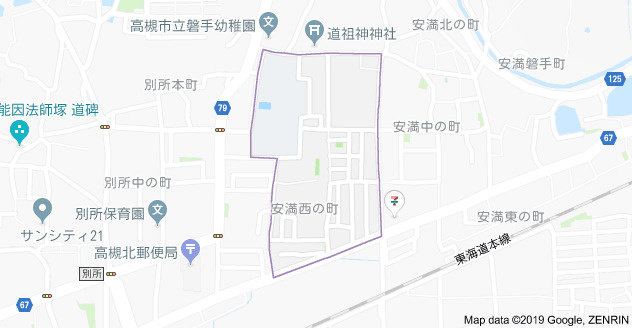 ハーモニー安満の地図