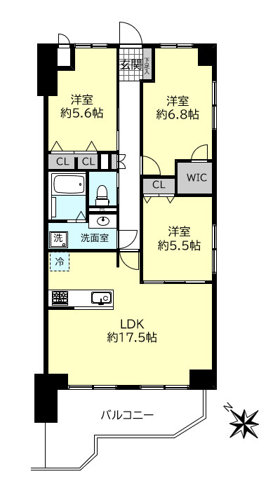 コスモ舞子坂弐番館の間取り