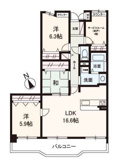 【間取り】 | パインフィールド緑地公園 | 専有面積86平米超×南向きバルコニー！3SLDKリフォーム物件。内覧をご希望の際はお気軽にお電話ください！