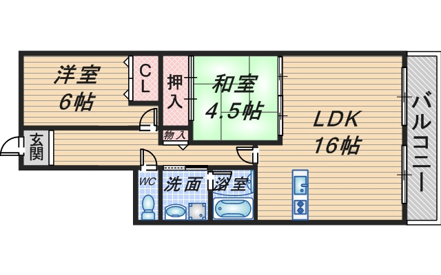 ノーブル豊中の間取り