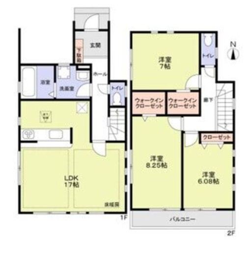 大田区久が原5丁目貸家の間取り|間取り　3LDK