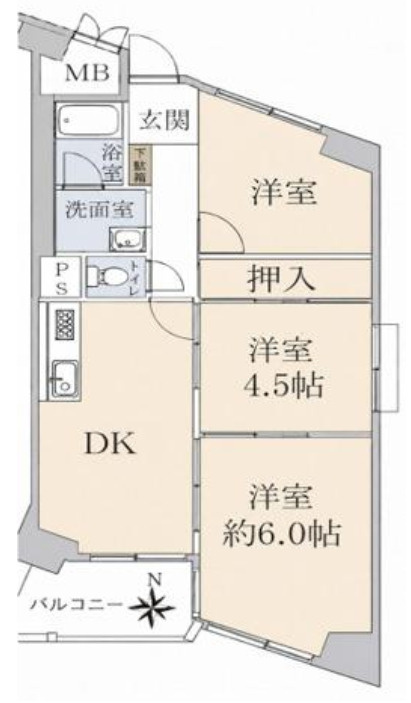 ローズコーポニュー江口２の間取り