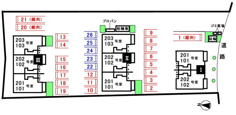 グラン・ジェルメ　Ⅱの区画図|駐車場