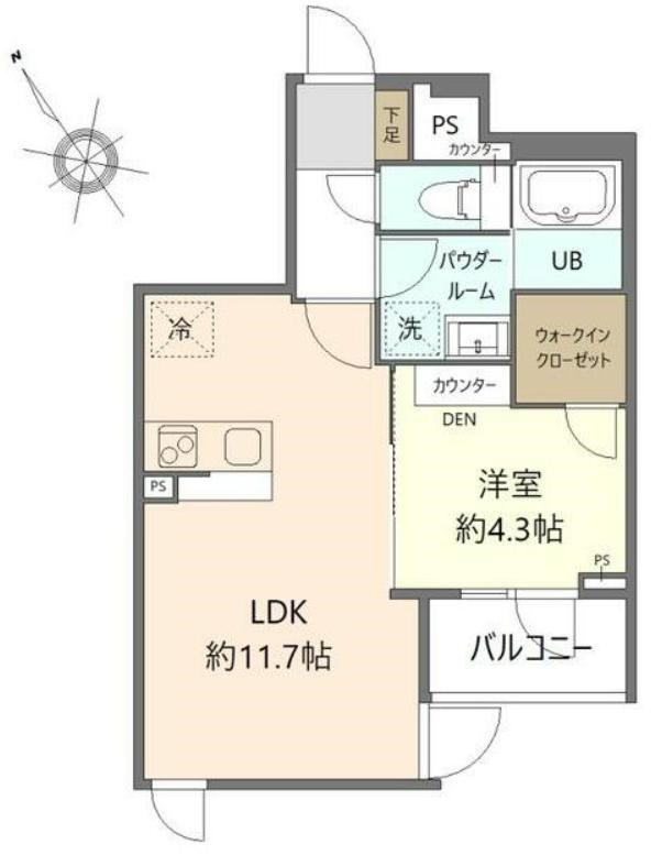 目黒区柿の木坂３丁目の賃貸マンションの間取り
