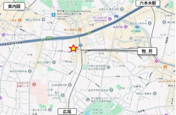 港区西麻布４丁目の店舗事務所の地図