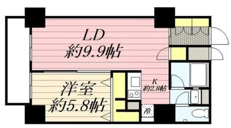 HF駒沢公園レジデンスTOWER　駅近　礼金0　タワー型マンションの間取り