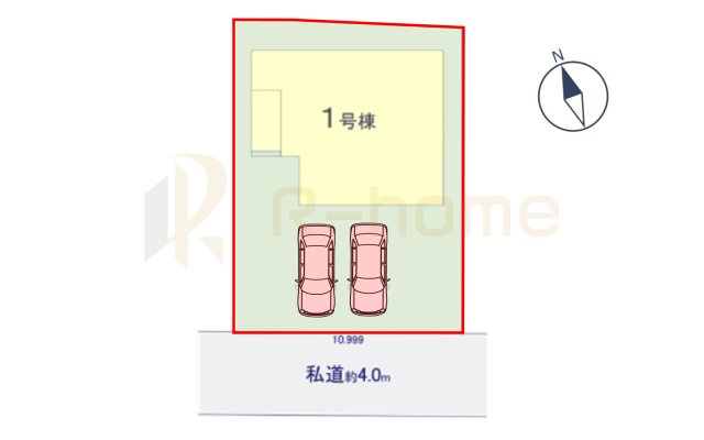 土浦市真鍋10期　新築戸建て　1号棟の区画図|大きなお買い物だからこそ、メリット・デメリットを伝えさせて頂きます。
R-homeにお任せください♪