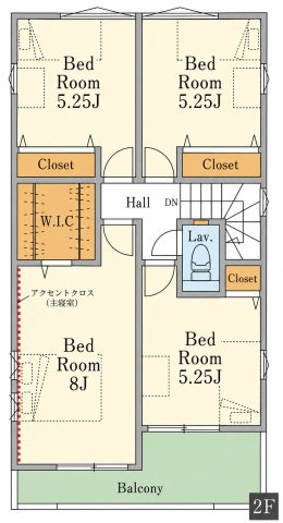 川越市稲荷町1期　１号棟の間取り|2F