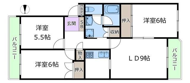 【間取り】 | 千里山田グリーンハイツ3号棟 | エイブルにて取扱い可能な住宅ローンは、全部で10種類以上！お客様にピッタリの住宅ローンを当社のFPよりご案内させて頂きます。住宅ローンのご相談だけでも、お気軽にご相談下さいませ。