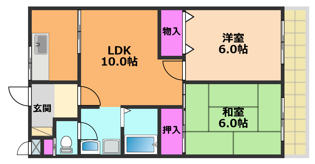 高槻市城南町４丁目の賃貸マンションの間取り