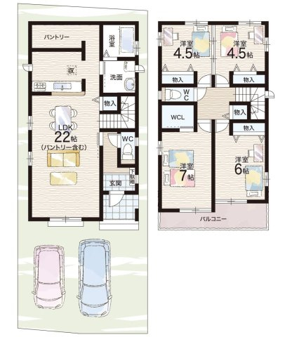 東大阪市西上小阪　新築一戸建ての間取り|A号地