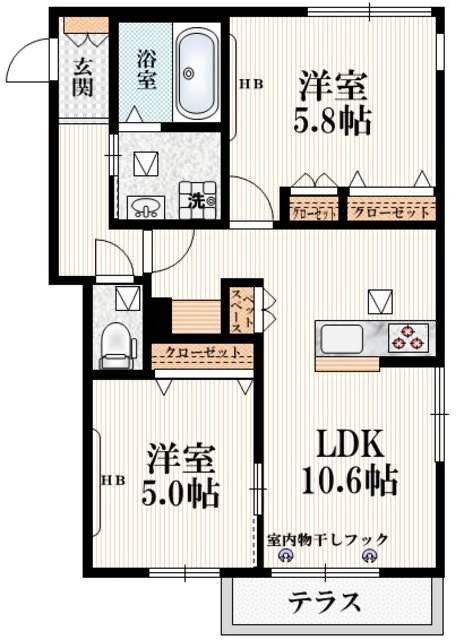 アルバニ府中の間取り|★角部屋３面採光★　★１フロア２部屋★
