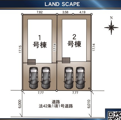 【新築戸建て】秋田市茨島第13　1号棟の区画図