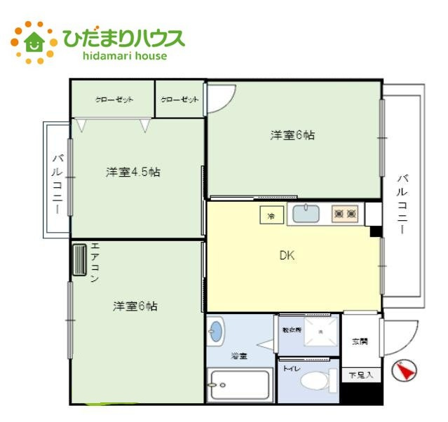 鴻巣市本町8丁目　中古マンション　パークサイド鴻巣の間取り