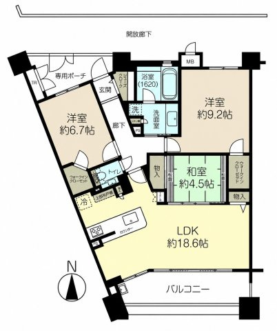 アーバニスフレア森北グランヒルズの間取り