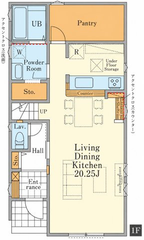 川越市稲荷町1期　2号棟の間取り|１F