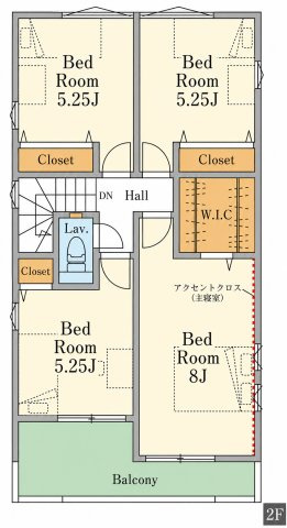 川越市稲荷町1期　2号棟の間取り|2F
