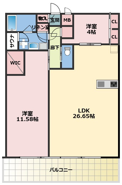 プレジオ北浜の間取り