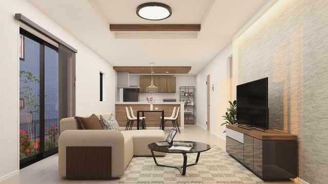 【完成予想図】 | 藤沢市用田4期 新築戸建 全3棟 | 同施工会社の完成物件もご見学いただけます。
実際の内装や設備仕様をご覧いただけるため、完成後の新生活をイメージしやすくなります。
※掲載の完成イメージパースは、実際の建物と異なる場合があります。