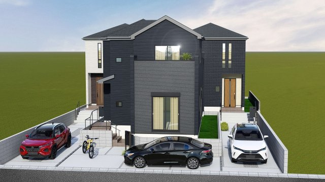 【外観パース】 | 藤沢市用田4期 新築戸建 全3棟 | 同施工会社の完成物件もご見学いただけます。
実際の建物をご覧いただけるため、完成後の暮らしをイメージしやすくなります。
※掲載の完成イメージパースは、実際の建物と異なる場合があります。