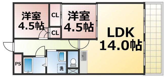 【間取り】 | シティハイツ深江　仲介手数料無料