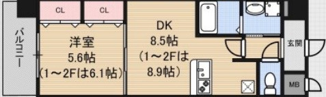 LUXE中書島の間取り