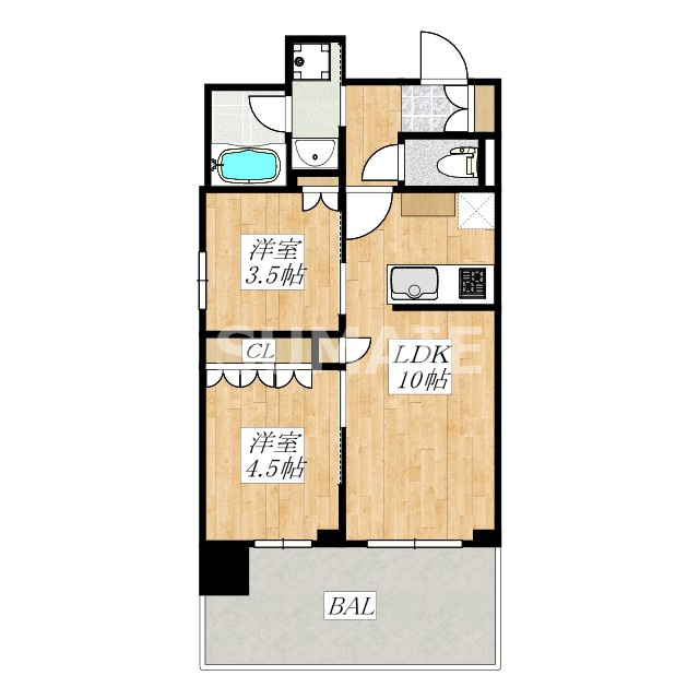 HAYANO Residence 大塚の間取り|南西向きです