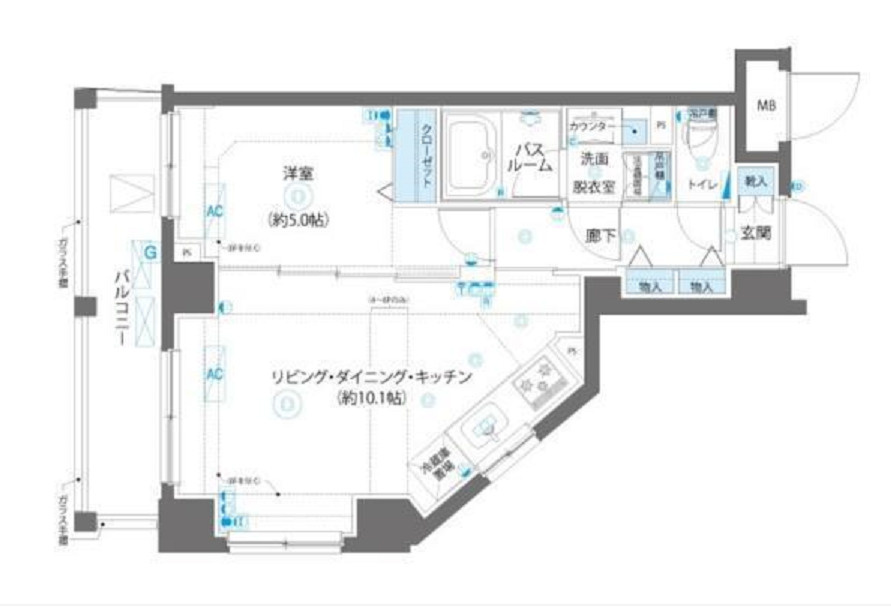 AELLエール蒲田南の間取り|　1LDK