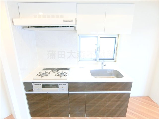 AELLエール蒲田南のキッチン|窓付き3口ガスグリル付システムキッチン
