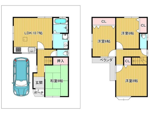 東難波町4丁目の間取り|全居室ゆとりの6帖以上　収納スペース付で広々住空間
